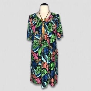 Anthony Richards Floral Midi Dress Hawaiian 3X